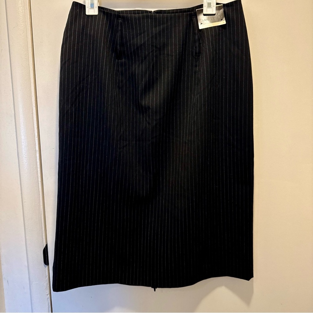 Lane Bryant Elegant Black Striped Pencil Skirt